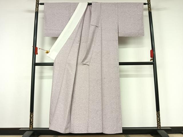 平和屋着物▽上質な小紋 単衣 霞文 正絹 逸品 AABJ6190jh