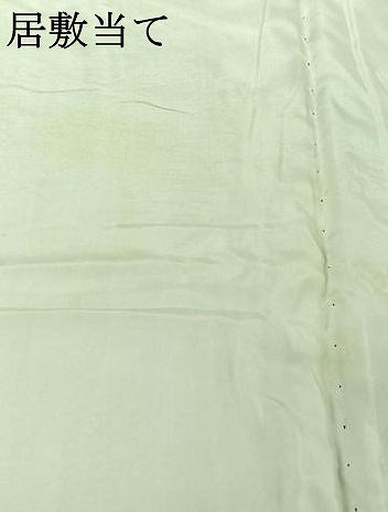 平和屋着物▽上質な色無地 単衣 草花地紋 緑青色 正絹 逸品 AABJ6194jh