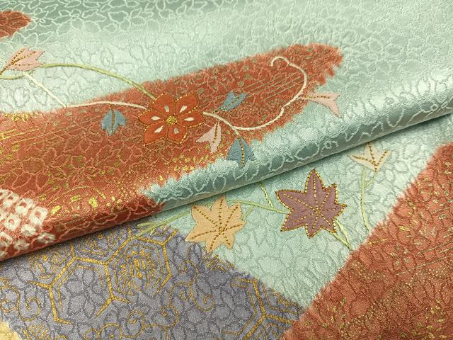 平和屋着物●訪問着 駒刺繍 絞り 吉祥花文 金彩 正絹 逸品 AABJ6205ph