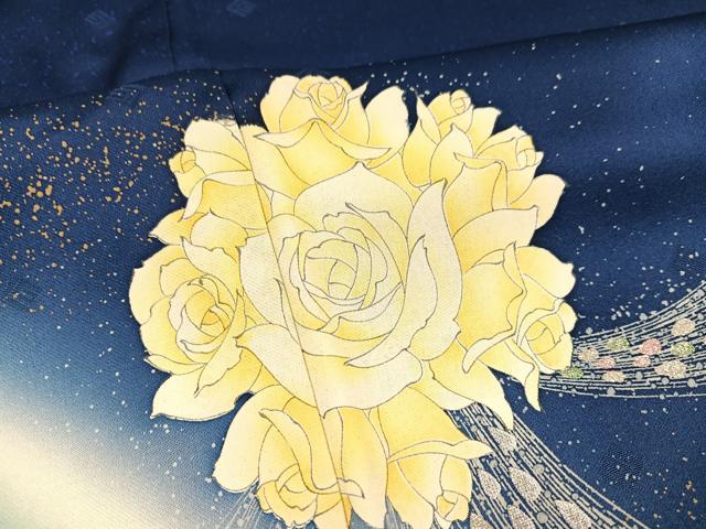 平和屋着物●Guy Laroche ギ・ラロッシュ 振袖 舞花文 暈し染め 金銀彩 正絹 逸品 AABJ6211ph