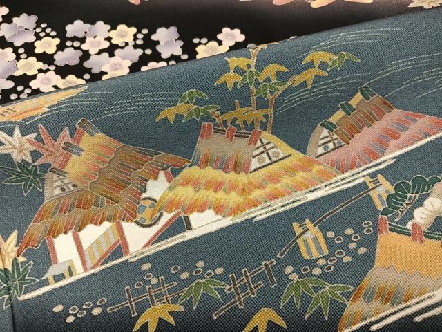 平和屋着物●本加賀友禅作家 茶谷孝志 黒留袖 松竹梅風景文 暈し染め 正絹 逸品 AABJ6214ph