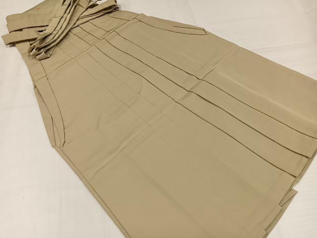平和屋着物●男性 馬乗り袴 色無地 枯色 正絹 逸品 AABJ6218ph
