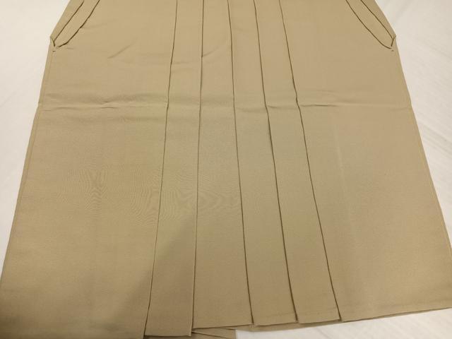 平和屋着物●男性 馬乗り袴 色無地 枯色 正絹 逸品 AABJ6218ph