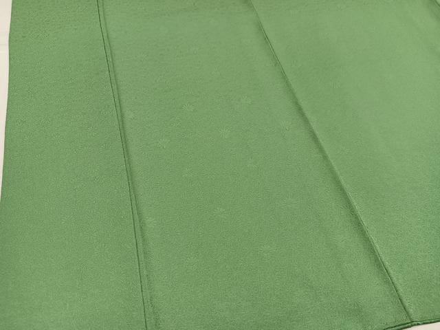平和屋着物●本草木染作家 圓啓 色無地 花地紋 柳染色 正絹 逸品 AABJ6219ph