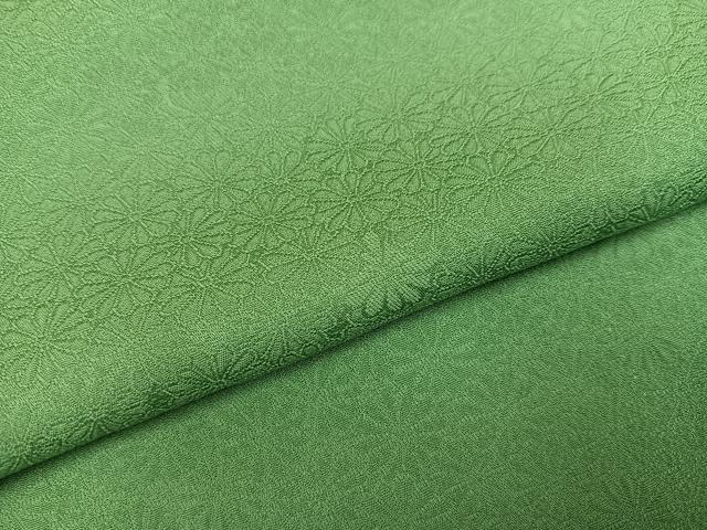 平和屋着物●本草木染作家 圓啓 色無地 花地紋 柳染色 正絹 逸品 AABJ6219ph