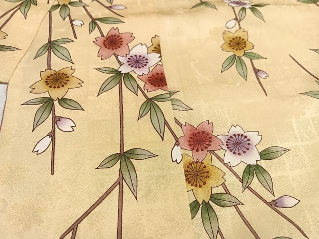 平和屋着物●小振袖 二尺袖 枝桜文 正絹 逸品 AABJ6225ph