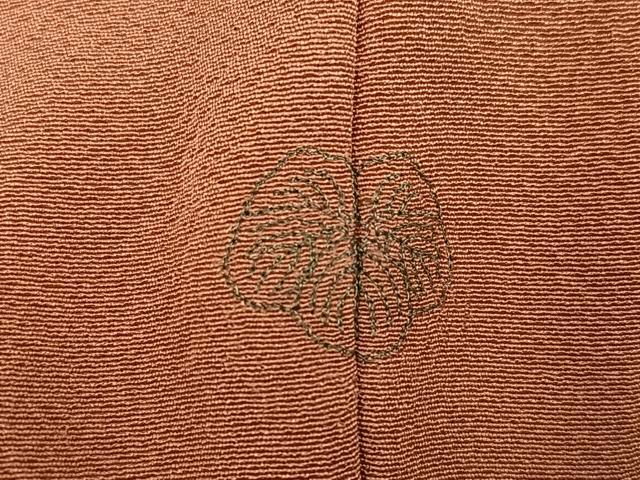 平和屋着物●本草木染作家 瑞鳳 色無地 土器色 正絹 逸品 AABJ6228ph