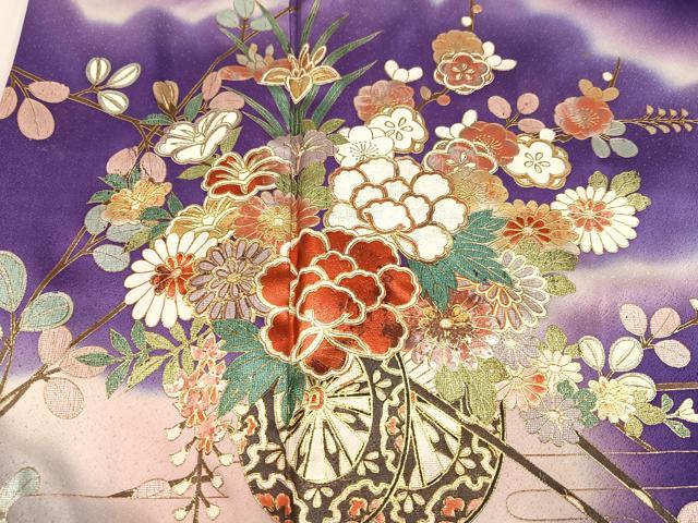 平和屋着物●豪華振袖 花車文 正絹 逸品 AABJ6230ph