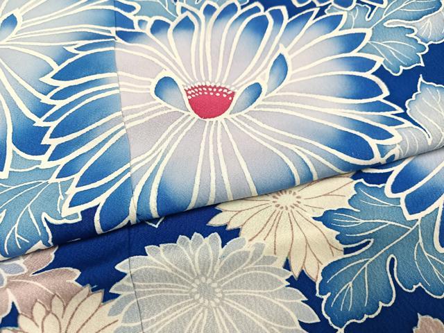 平和屋着物●豪華振袖 型染め 草花文 暈し染め 正絹 逸品 AABJ6231ph