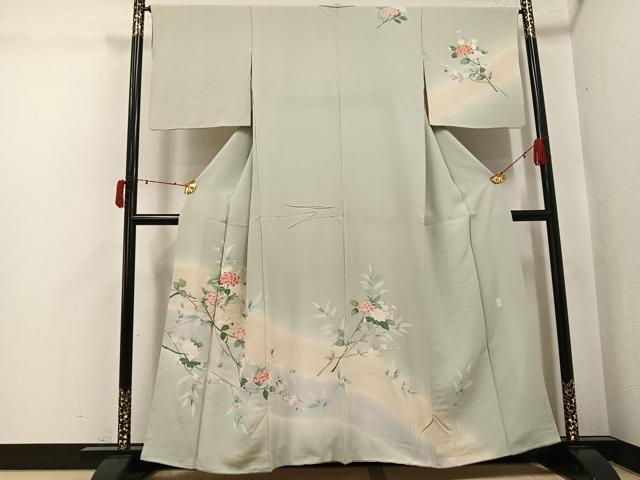 平和屋着物●訪問着 友禅 作家物 枝花文 暈し染め 正絹 逸品 AABJ6232ph
