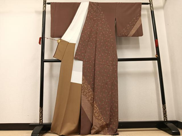 平和屋着物●訪問着 花唐草文 金彩 正絹 逸品 AABJ6235ph