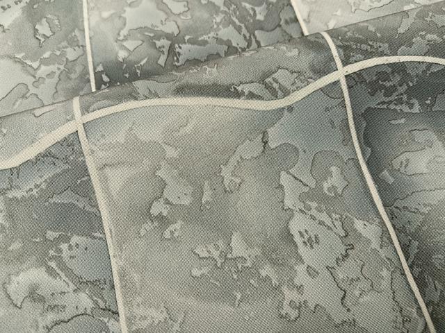 平和屋着物●染色作家 斉藤三才 小紋 瓦文 正絹 逸品 未使用 AABJ6239ph