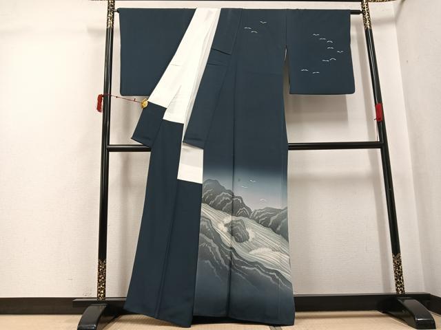 平和屋着物●訪問着 立波飛鳥文 暈し染め 正絹 逸品 AABJ6241ph