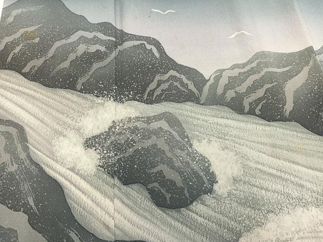 平和屋着物●訪問着 立波飛鳥文 暈し染め 正絹 逸品 AABJ6241ph