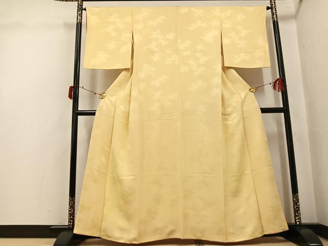 平和屋着物●上質な色無地 草花地紋 砥粉色 正絹 逸品 AABJ6245ph
