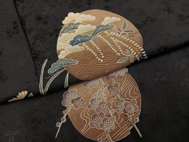平和屋着物●訪問着 草花文 金彩 正絹 逸品 AABJ6251ph