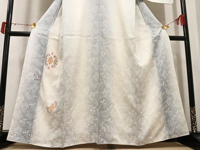 平和屋着物●訪問着 刺繍 草花文 暈し染め 正絹 逸品 未使用 AABJ6264ph