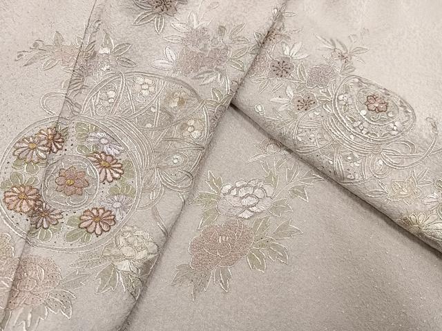 平和屋着物●訪問着 中国三大刺繍 スワトウ刺繍 汕頭刺繍 相良刺繍 花鼓文 正絹 逸品 AABJ6266ph