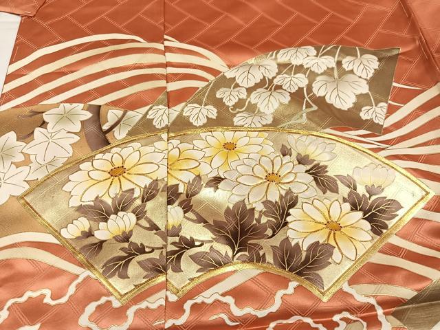 平和屋着物●豪華振袖 駒刺繍 地紙立波花文 金彩 上代28万 仮絵羽 逸品 未使用 AABJ6283ph