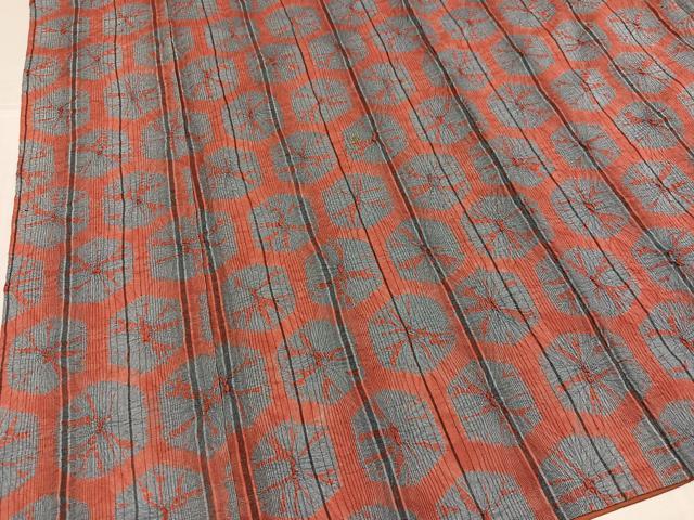 平和屋着物●上質な紬 雲絞り 亀甲 正絹 逸品 AABJ6300ph