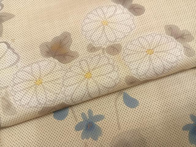 平和屋着物●本場大島紬 訪問着 手描き カタス7マルキ 草花文 正絹 逸品 AABJ6306ph