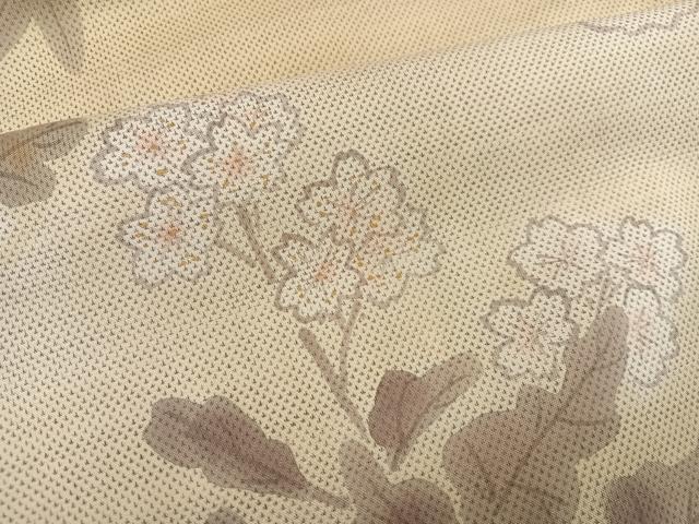 平和屋着物●本場大島紬 訪問着 手描き カタス7マルキ 草花文 正絹 逸品 AABJ6306ph
