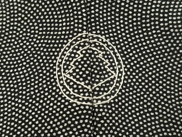 平和屋着物●江戸小紋 鮫小紋柄 黒地 洗える着物 AABJ6316ph