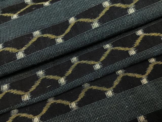 平和屋着物●久留米絣 単衣 横段文 綿 逸品 AABJ6325ph