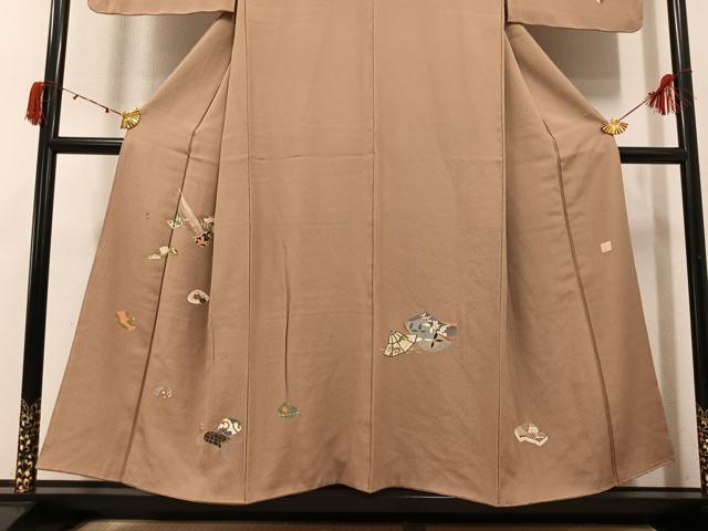 平和屋着物●訪問着 作家物 刺繍 楽器吉祥文 正絹 逸品 AABJ6334ph