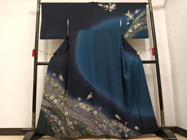 平和屋着物●訪問着 辻が花 暈し染め 金彩 正絹 逸品 AABJ6345ph
