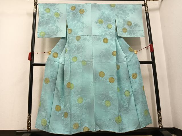 平和屋着物●上質な小紋 地紋起こし 草花文 正絹 逸品 AABJ6349ph