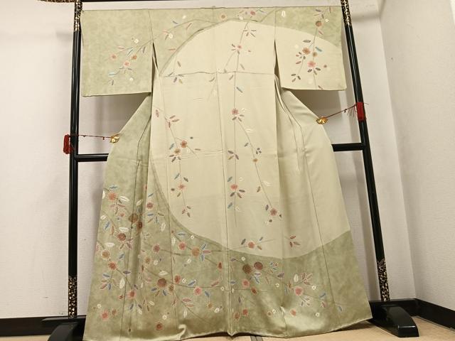 平和屋着物●訪問着 絞り 枝梅 金彩 正絹 逸品 AABJ6353ph