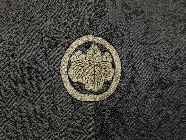 平和屋着物●無地絵羽訪問着 草花地紋 色無地 灰色 正絹 逸品 AABJ6356ph