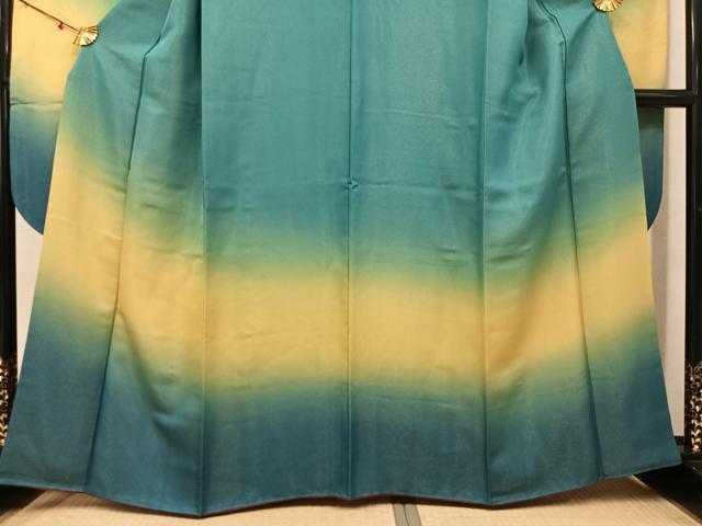 平和屋着物●豪華振袖 霞文 金通し地 正絹 逸品 AABJ6357ph