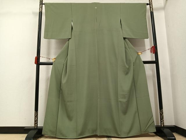 平和屋着物●上質な色無地 青白橡色 鈴乃屋扱い 正絹 逸品 AABJ6359ph