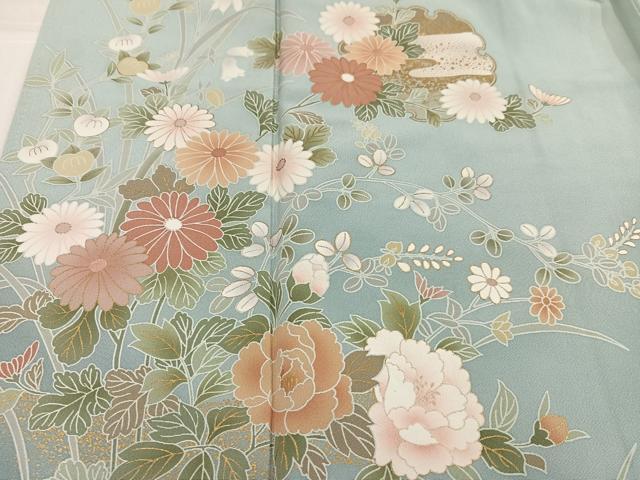 平和屋着物●訪問着 雪輪草花文 暈し染め 金彩 正絹 逸品 AABJ6360ph
