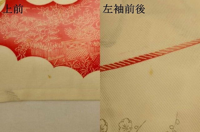 平和屋着物*夏物 小紋 絽 風景花文 正絹 逸品 AABJ6364jd
