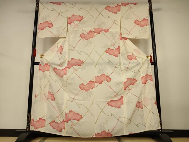 平和屋着物*夏物 小紋 絽 風景花文 正絹 逸品 AABJ6364jd