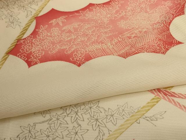 平和屋着物*夏物 小紋 絽 風景花文 正絹 逸品 AABJ6364jd