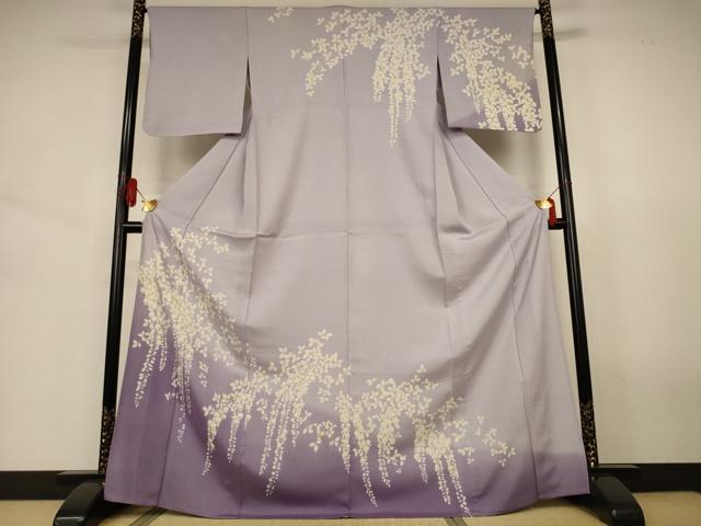 平和屋着物*夏物 訪問着 絽 枝垂れ花文 暈し染め 正絹 逸品 AABJ6372jd