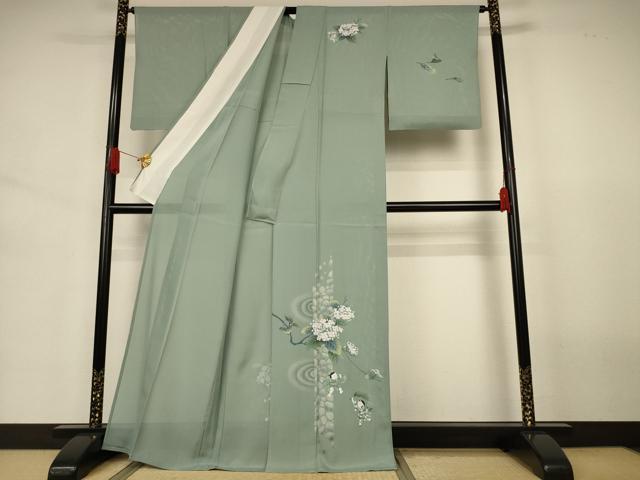 平和屋着物*夏物 訪問着 絽 手描き 童子 紫陽花 正絹 逸品 AABJ6373jd