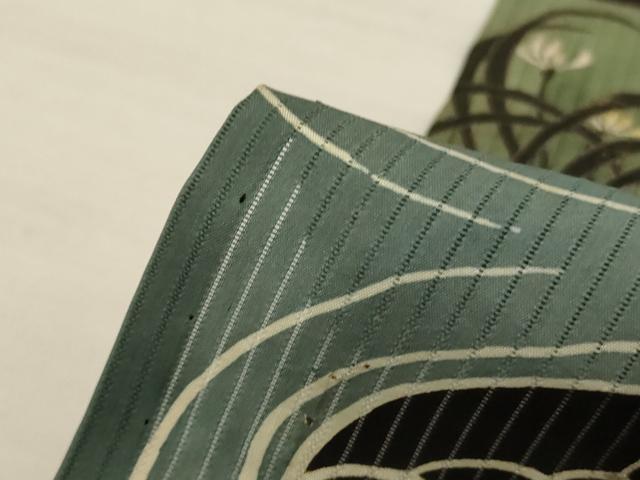 平和屋着物*夏物 黒留袖 縦絽 刺繍 流水色紙花文 金糸 正絹 逸品 AABJ6378jd