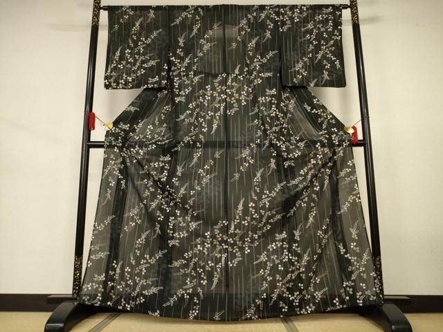 平和屋着物*夏物 小紋 絽 萩 正絹 逸品 AABJ6386jd