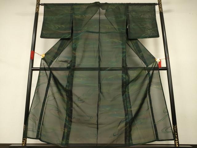 平和屋着物*夏物 小紋 紗 流水文 正絹 逸品 AABJ6395jd