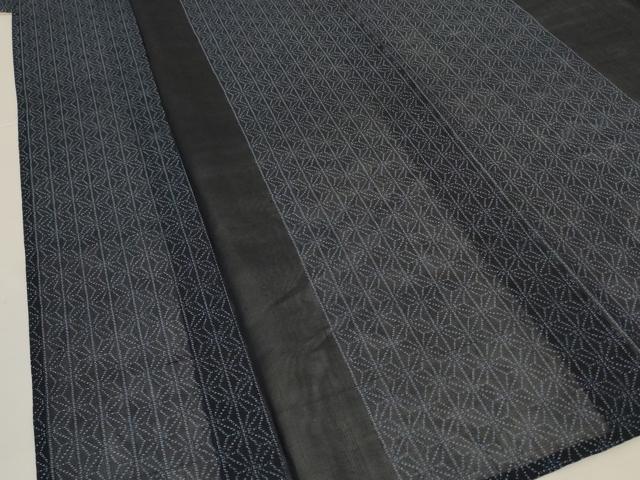 平和屋着物*夏物 紗紬 麻の葉文様 正絹 逸品 AABJ6399jd