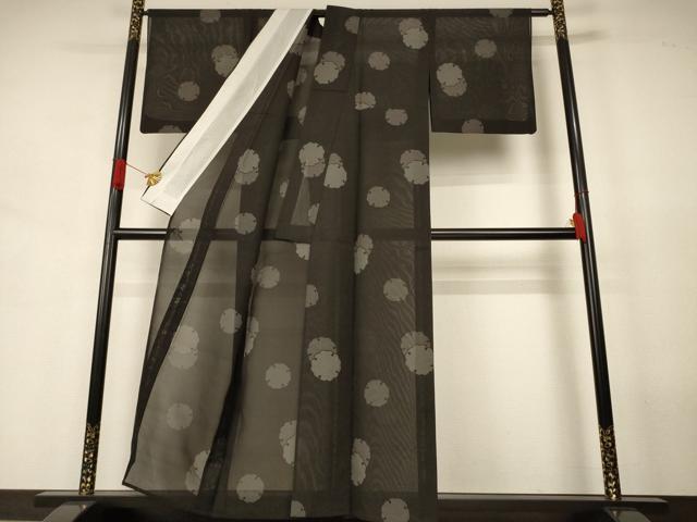 平和屋着物*夏物 夏大島 雪輪丸文 証紙付き 正絹 逸品 AABJ6401jd