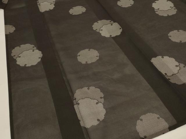 平和屋着物*夏物 夏大島 雪輪丸文 証紙付き 正絹 逸品 AABJ6401jd