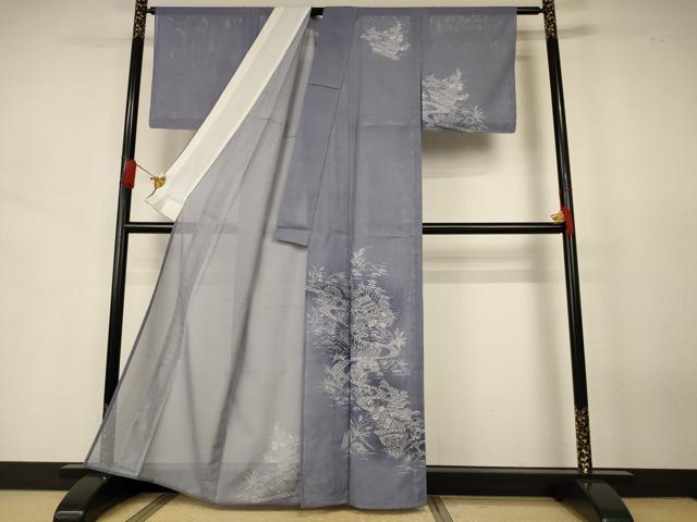 平和屋着物*夏物 訪問着 絽 風景文 洗える着物 未使用 AABJ6406jd