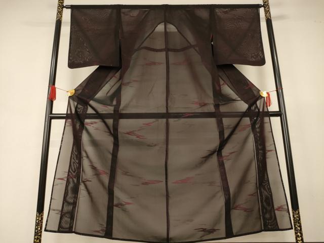 平和屋着物*夏物 小紋 紗 霞文 正絹 逸品 AABJ6409jd