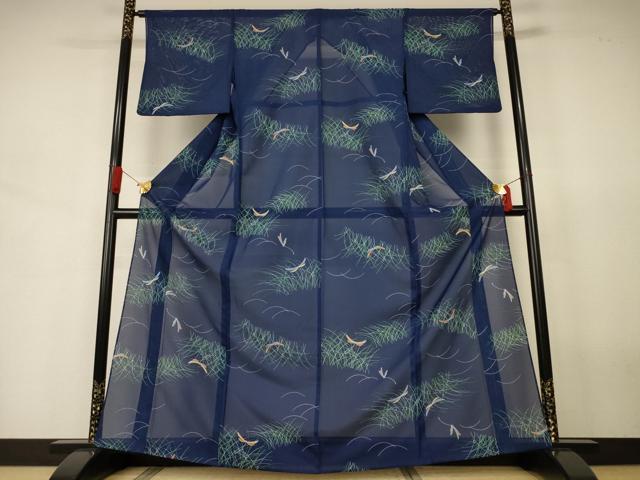 平和屋着物*夏物 小紋 絽 芝文 勝虫 洗える着物 AABJ6415jd